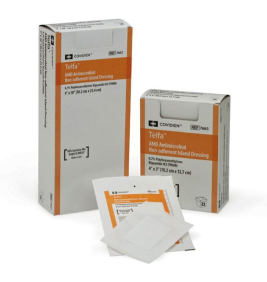 Cuidado avançado de feridas | Coberturas antimicrobianos AMD | Coberturas Telfa™ AMD